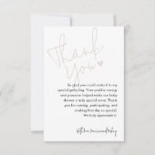 スクリモダンプトピンクの赤ちゃんシャワー サンキューカード (正面)