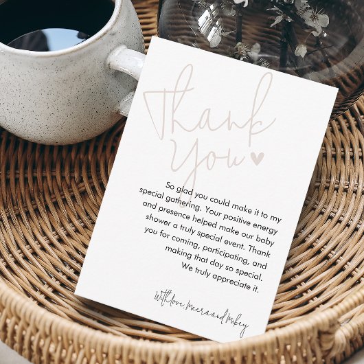 スクリモダンプトピンクの赤ちゃんシャワー サンキューカード