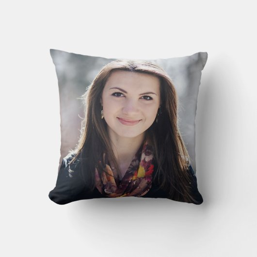 スクリモダンプトピンク白ストライプ卒業写真 クッション (正面)