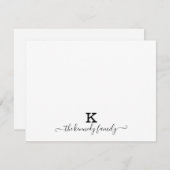 スクリモダンプトファミリ名モノグラム白黒 ノートカード (正面/裏面)