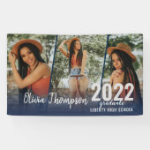 スクリモダンプトフォトコラージュネービーブルー卒業B 横断幕 (横)