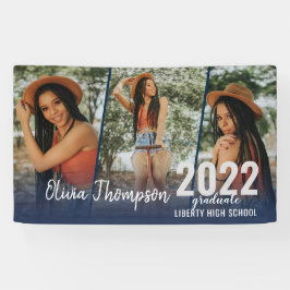 スクリモダンプトフォトコラージュネービーブルー卒業B 横断幕