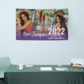 スクリモダンプトフォトコラージュ紫の卒業 横断幕 (トレードショー)