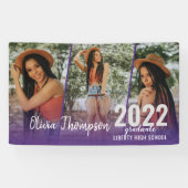 スクリモダンプトフォトコラージュ紫の卒業 横断幕 (横)