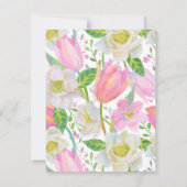 スクリモダンプトフローラ結婚式の日付の保存 招待状 (裏面)