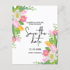 スクリモダンプトフローラ結婚式の日付の保存 招待状