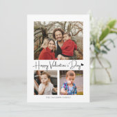 スクリモダンプトブラックハートバレンタインカード写真 招待状 (スタンド正面)