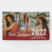 スクリモダンプト写真コラージュ・バーガンディ卒業 横断幕 (横)