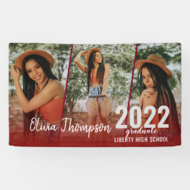 スクリモダンプト写真コラージュ・バーガンディ卒業 横断幕