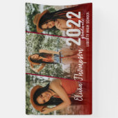 スクリモダンプト写真コラージュ・バーガンディ卒業 横断幕 (縦)