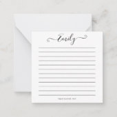 スクリモダンプト名前をカスタムするメッセージChicパーソナル ノートカード (正面)