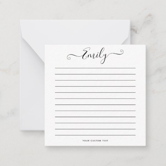 スクリモダンプト名前をカスタムするメッセージChicパーソナル ノートカード (正面)