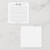 スクリモダンプト名前をカスタムするメッセージChicパーソナル ノートカード (正面/裏面)