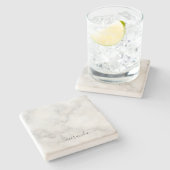 スクリモダンプト名(白い大理石) ストーンコースター (横)