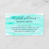 スクリモダンプト水色ブラシストローク |ターコイズ 名刺 (裏面)