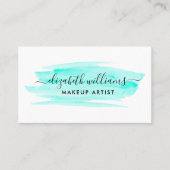 スクリモダンプト水色ブラシストローク |ターコイズ 名刺 (正面)