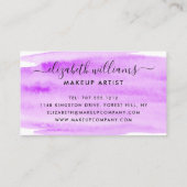 スクリモダンプト水色ブラシストローク |紫 名刺 (裏面)