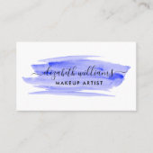 スクリモダンプト水色ブラシストローク |青 名刺 (正面)