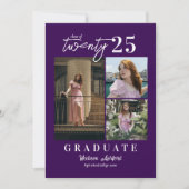 スクリモダンプト紫3フォトコラージュ卒業 案内状 (正面)