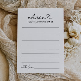 スクリモダンプト赤ちゃんシャワーアドバイスカード 招待状