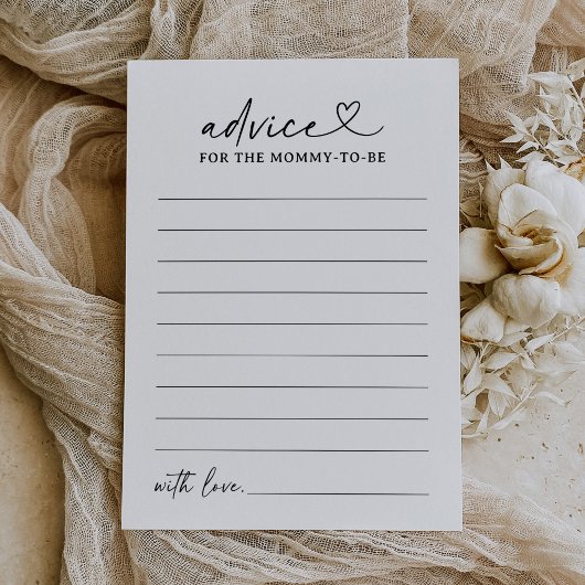 スクリモダンプト赤ちゃんシャワーアドバイスカード 招待状