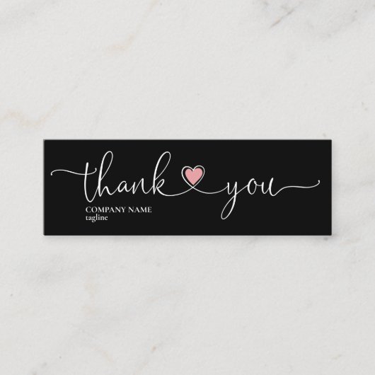 スクリモダンプト赤面ピンク感謝していハートは注文のために スキニー名刺 (正面)