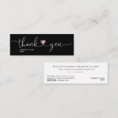 スクリモダンプト赤面ピンク感謝していハートは注文のために スキニー名刺 (正面/裏面)