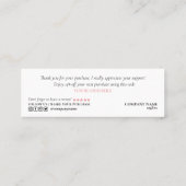 スクリモダンプト赤面ピンク感謝していハートは注文のために スキニー名刺 (裏面)