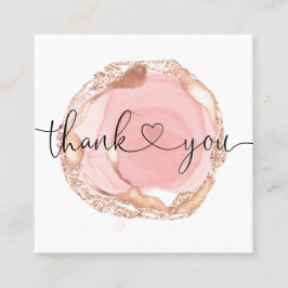 スクリモダンプト赤面ピンク感謝していハートは注文のために スクエア名刺