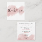 スクリモダンプト赤面ピンク感謝していハートは注文のために スクエア名刺 (正面/裏面)