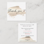 スクリモダンプト赤面ピンク感謝していハートは注文のために スクエア名刺 (正面/裏面)