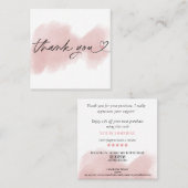 スクリモダンプト赤面ピンク感謝していハートは注文のために スクエア名刺 (正面/裏面)