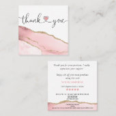 スクリモダンプト赤面ピンク感謝していハートは注文のために スクエア名刺 (正面/裏面)