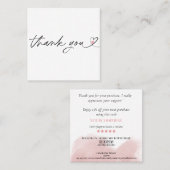 スクリモダンプト赤面ピンク感謝していハートは注文のために スクエア名刺 (正面/裏面)