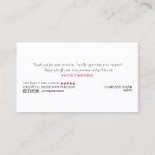 スクリモダンプト赤面ピンク感謝していハートは注文のために 名刺 (裏面)