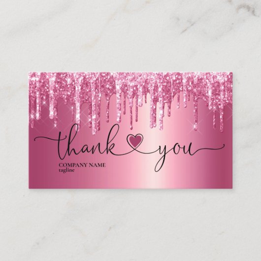 スクリモダンプト赤面ピンク感謝していハートは注文のために 名刺 (正面)