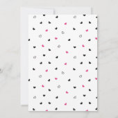 スクリモダンプト21日ピンクの誕生日パーティーへの招待 招待状 (裏面)