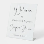 スクリモダンプト・カップルのシャワー歓迎 台座サイン (正面)