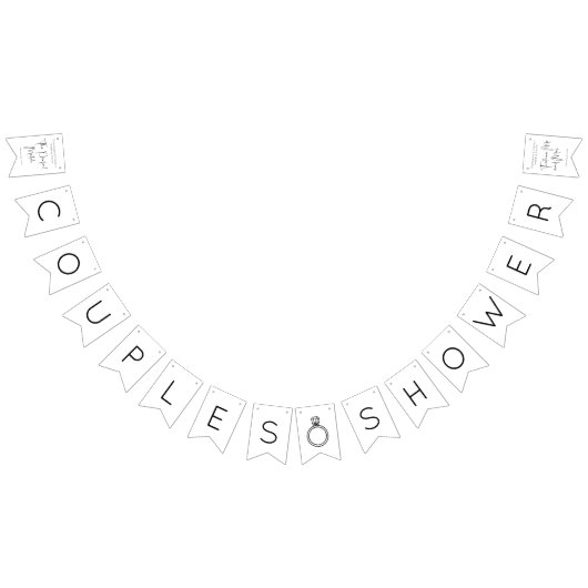 スクリモダンプト・カップル・シャワー バンティングフラッグ (全)