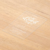 スクリモダンプトBOHOアクリル結婚式招待状 アクリル招待状 (レイダウン)