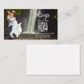 スクリモダンミニマルプトrsvp qrコード写真結婚。 エンクロージャーカード (正面/裏面)