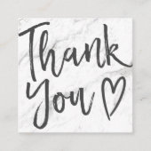 スクリモダン感謝していプト注文マーブル赤面ピンク スクエア名刺 (正面)