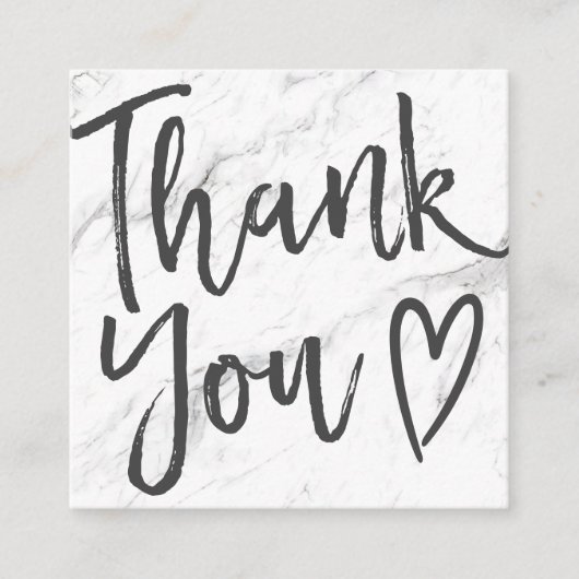 スクリモダン感謝していプト注文マーブル赤面ピンク スクエア名刺 (正面)