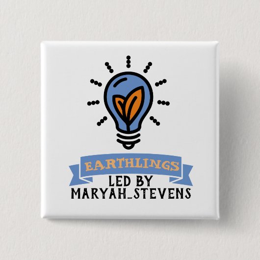 スクリモチームアースリングピン 缶バッジ (正面)