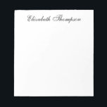 スクリモノグラムのプト ノートパッド<br><div class="desc">この5.5 x 6枚のメモ帳は、名前が40ページで美しいが、黒いスモダンクリプト伝統的フォントは、オフィスのスタッフ、家族、友書人に向けたノートに最適です。 書き留めるのが好きになる。 それは、どんな優素晴らし秀な女性にも贈り物をする。</div>