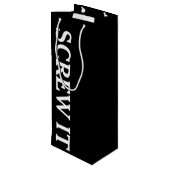 スクリューイットブラックワインボトルバッグ ワインギフトバッグ (裏面アングル)