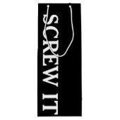 スクリューイットブラックワインボトルバッグ ワインギフトバッグ (裏面)