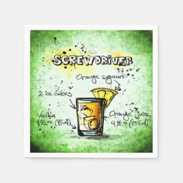 スクリュードライバーの飲み物のレシピ スタンダードカクテルナプキン