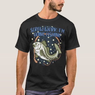 スクリューワークIm行く魚釣り漁師Coworker Fis Tシャツ