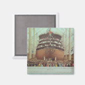 スクリュー船のH.M.S.王室のアルバートの発射 マグネット (正面/裏面)